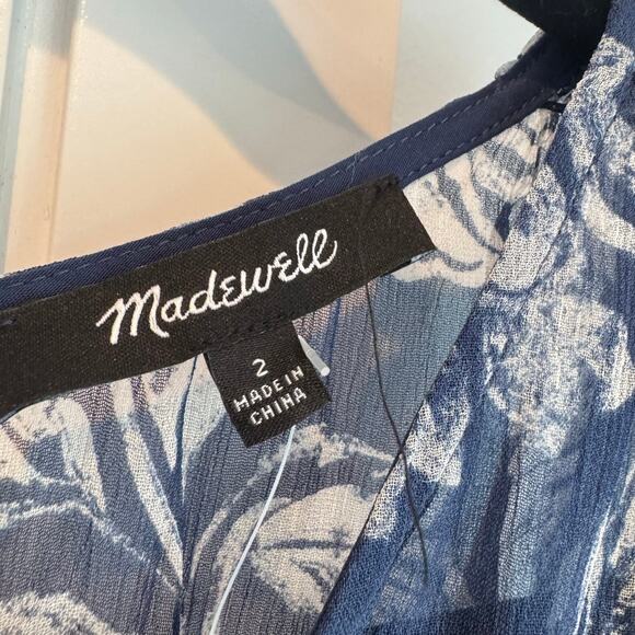 Madewell Women's Sheer V-Neck Maxi Dress in Saylor Floral Navy Size 2 NWT - Picture 10 of 15